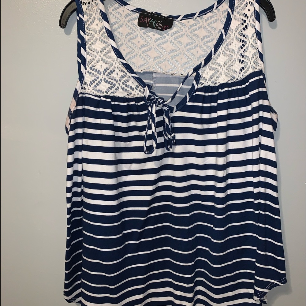 Flowy blue/white top